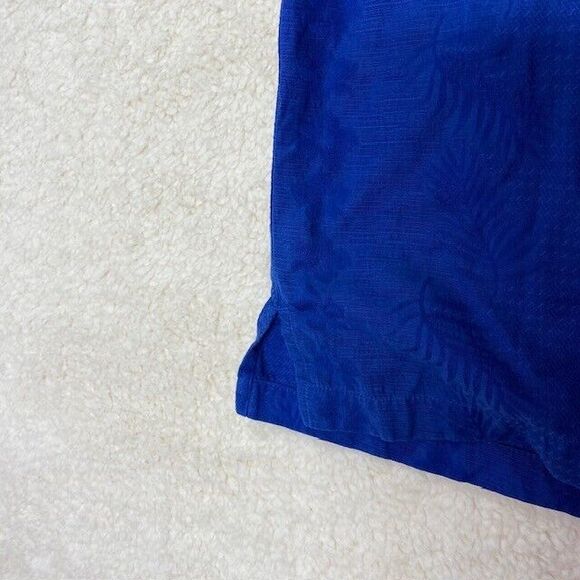 Caribbean Pineapple Silk Shirt Mens Sz 3XT  Blue Hawaiian Camp Button Up Beach - Picture 5 of 11